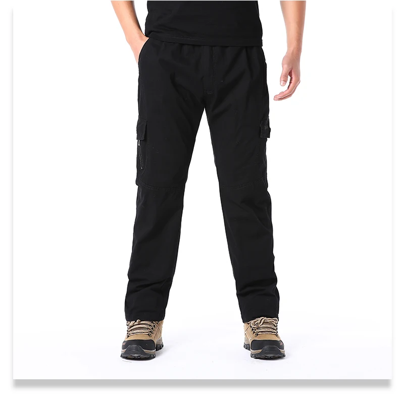 Plus Size Men's Cargo Pants Casual Loose Multi Pocket High Quality Cotton Pants Long Trousers Mens Jogger Pants 5XL 6XL