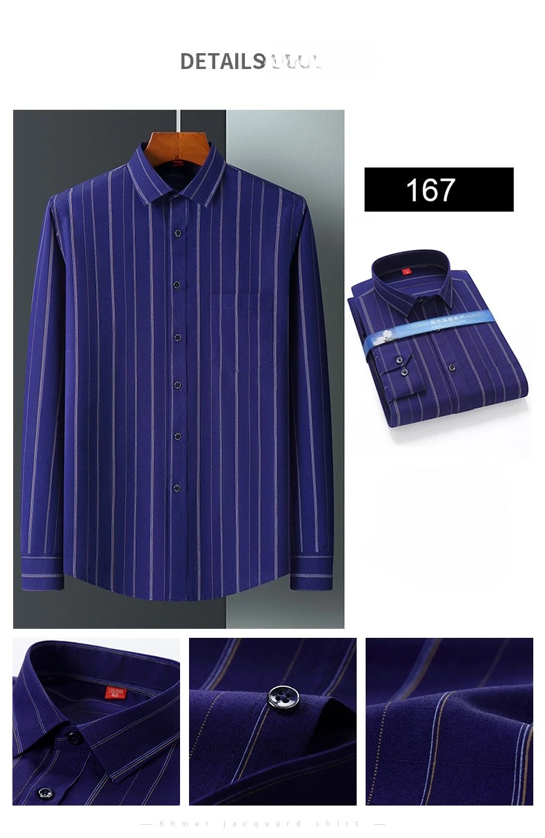 Vintage 64% Cotton Long Sleeve Shirts for Men Slim Fit Formal Plian Shirt Solid Color Fashion Korean Popular Red Clothes