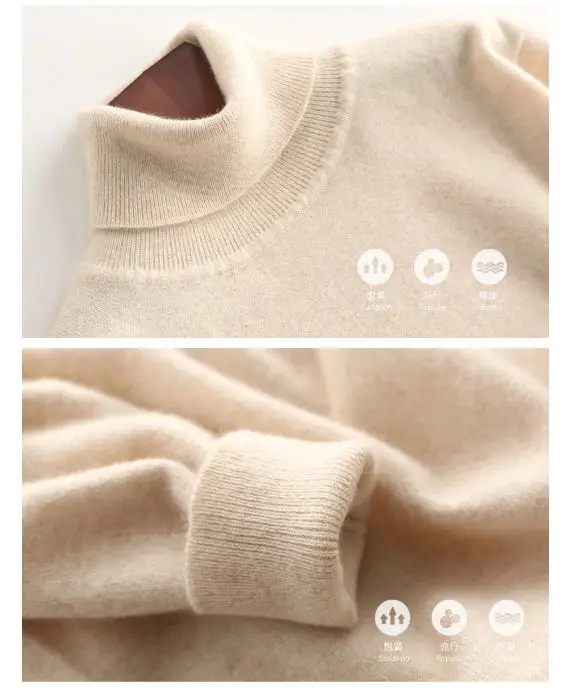 Cashmere Cotton Blend Turtleneck Men Jumper 2025 Autumn Winter Wram Clothes Vetement Homme Pull Homme Hiver Man Pullover Sweater
