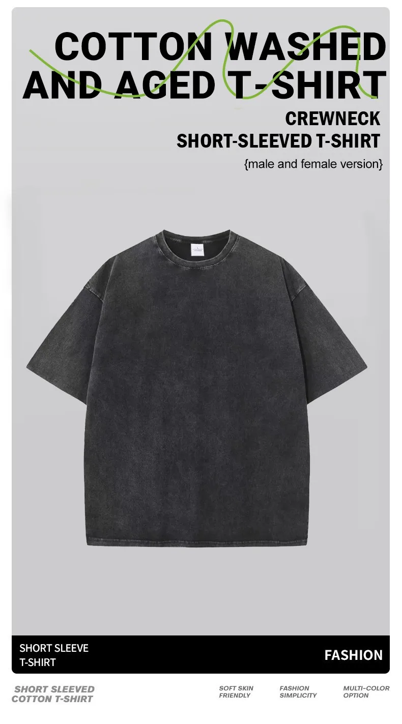 Earnivorous Plant Pattern Washed T-Shirts Men Breathable Cotton Casual T Shirt Soft Summer Comfortable Crewneck Short Sleeve