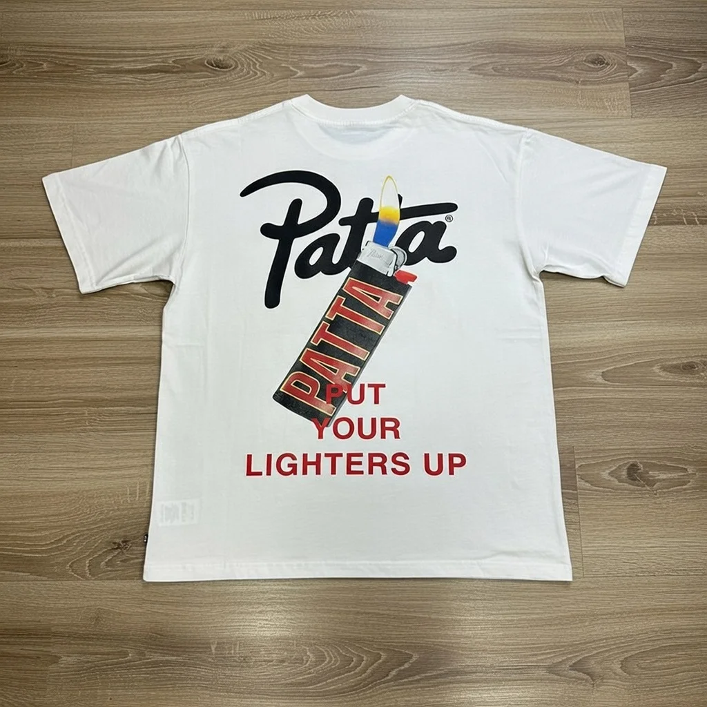 New Arrival Patta Tshirt American Street Style with Palm Tree Star Print Man Short Sleeve Tops