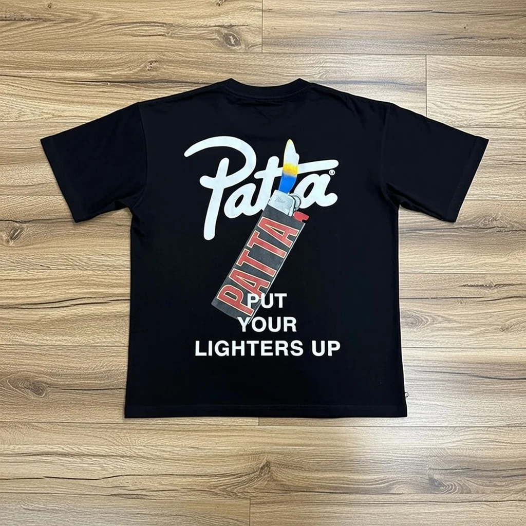New Arrival Patta Tshirt American Street Style with Palm Tree Star Print Man Short Sleeve Tops
