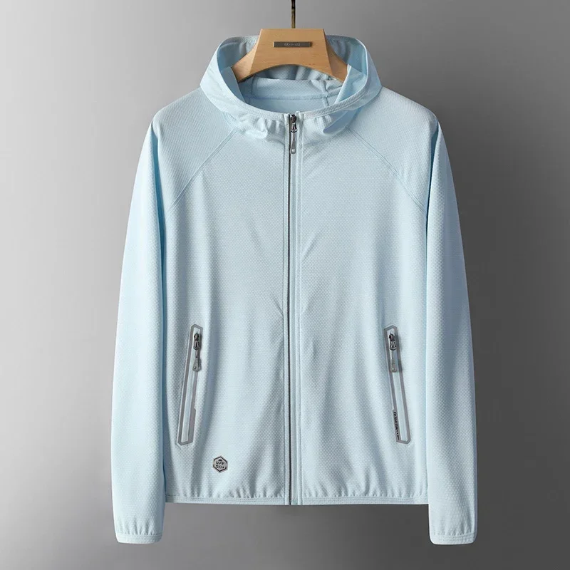 UPF50+ Summer UV Protection Hoodie Unisex Skin Coat Breathable Ice Silk Outdoor Sports Couple's Beach Street Lightweight Jacket