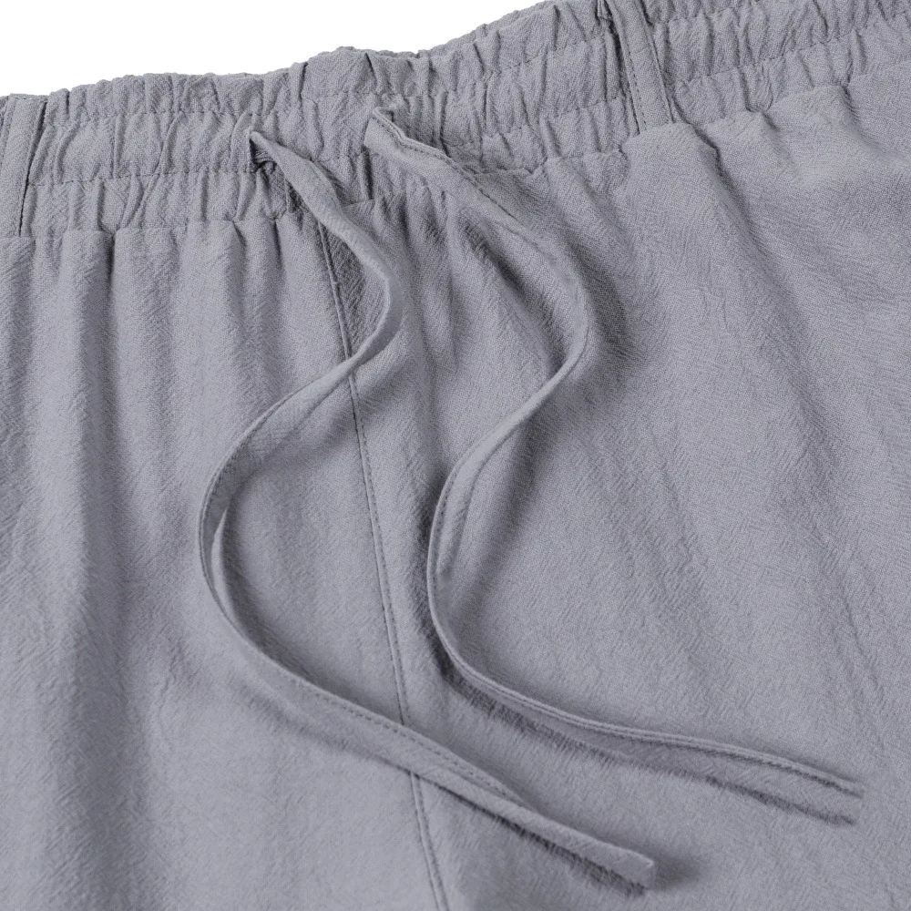 European And American Men's Cotton And Linen Trousers Multi-pocket Work Pants Loose Straight Sportswear And Casual Trousers