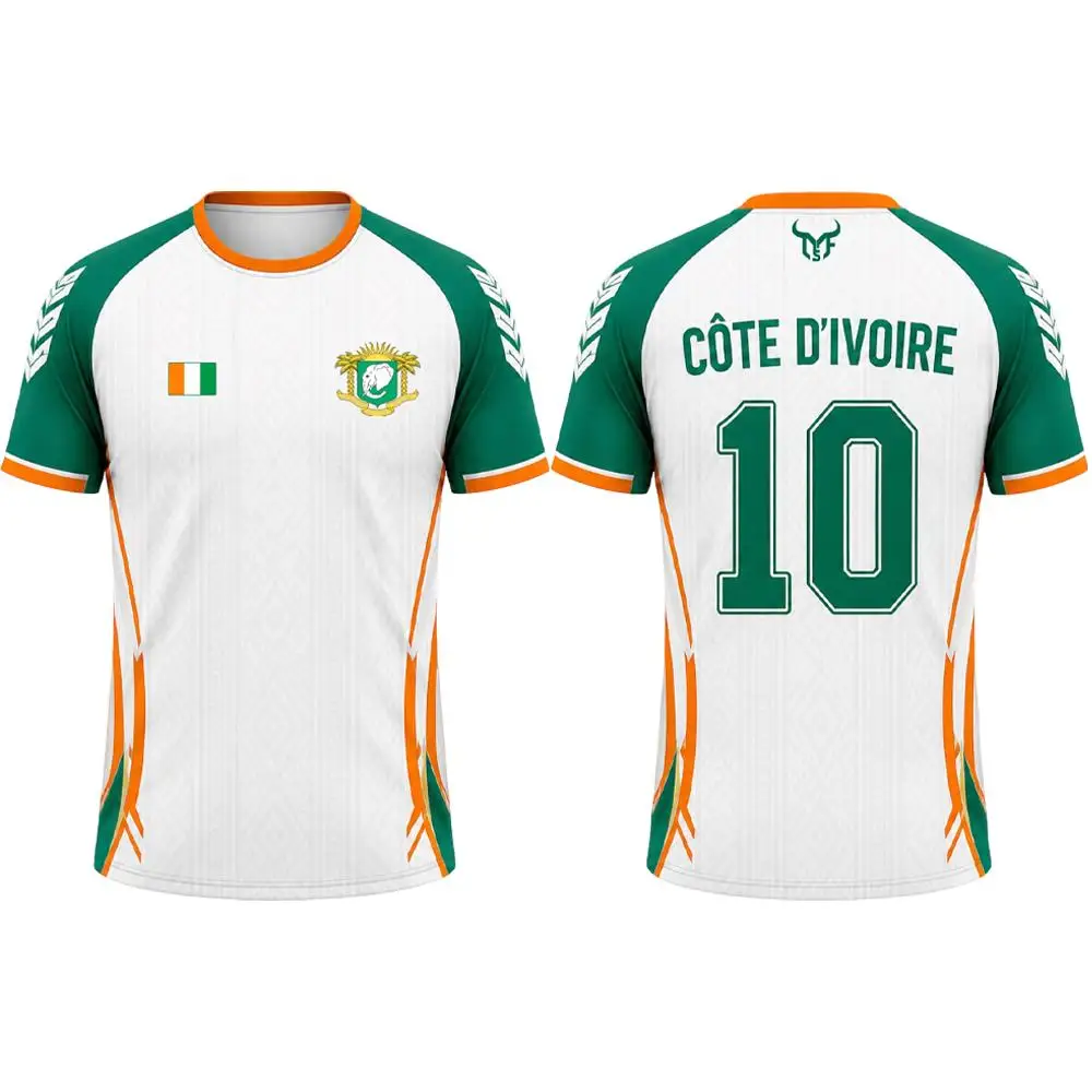 2026 New Cote D'Ivoire Flag Print Jersey T-shirt Breathable Outdoor Sports Football Tee Men's And Women's Casual Sports Uniform