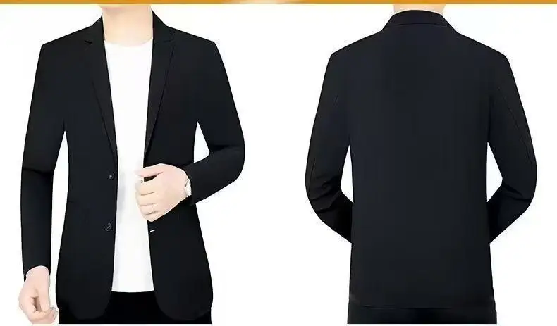 Summer Lightweight Sun Protection Blazer Men Fashionable Light Business Casual Ice Sensation Lightweight Ice Silk Elastic Blazer