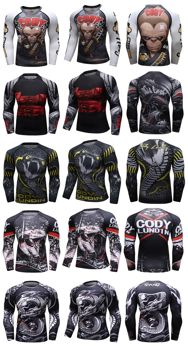 2 PCS Sports Suit Bjj Jiu Jitsu Gi Rashguard+MMA Shorts Muay Thai Pants Cool Boxing Grappling Wear Gym Fitness Running Clothes