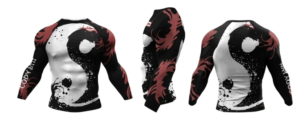 2 PCS Sports Suit Bjj Jiu Jitsu Gi Rashguard+MMA Shorts Muay Thai Pants Cool Boxing Grappling Wear Gym Fitness Running Clothes