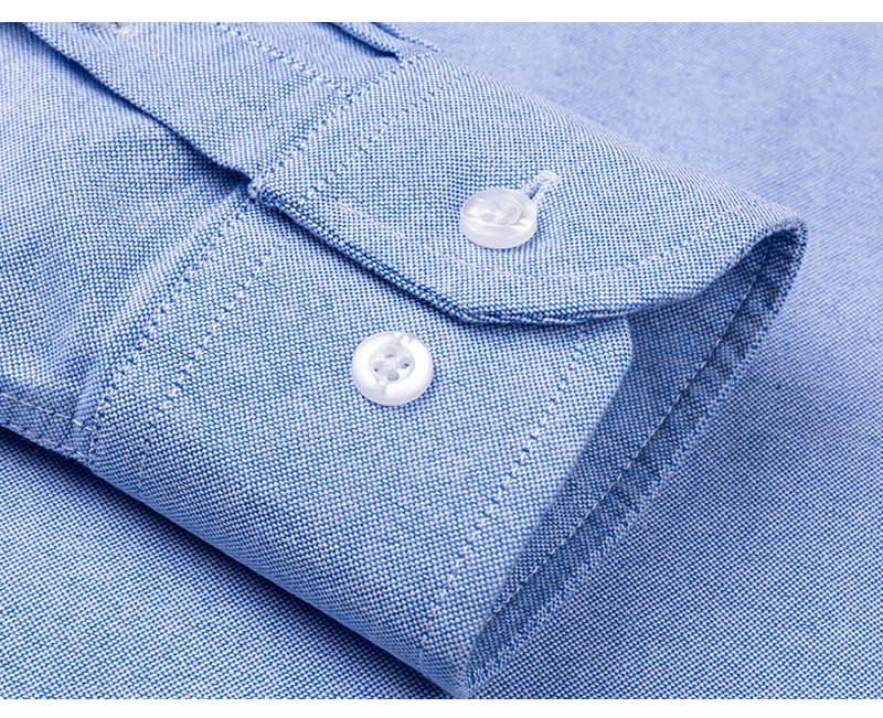 Quality 100% Cotton Oxford Shirt For Mens Long Sleeve Casual Business Regular-Fit Formal Dress Shirts Social Blouse Male Clothes