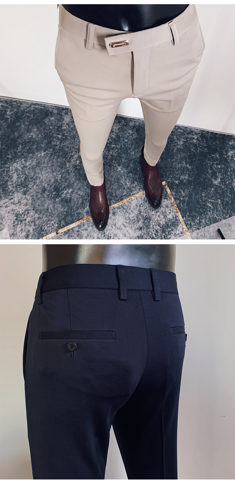 2025 Spring and Summer New Men's Casual Business Dress Pants Fashion Social Solid Wedding Party Suit Pants Slim Fit Suit Pants