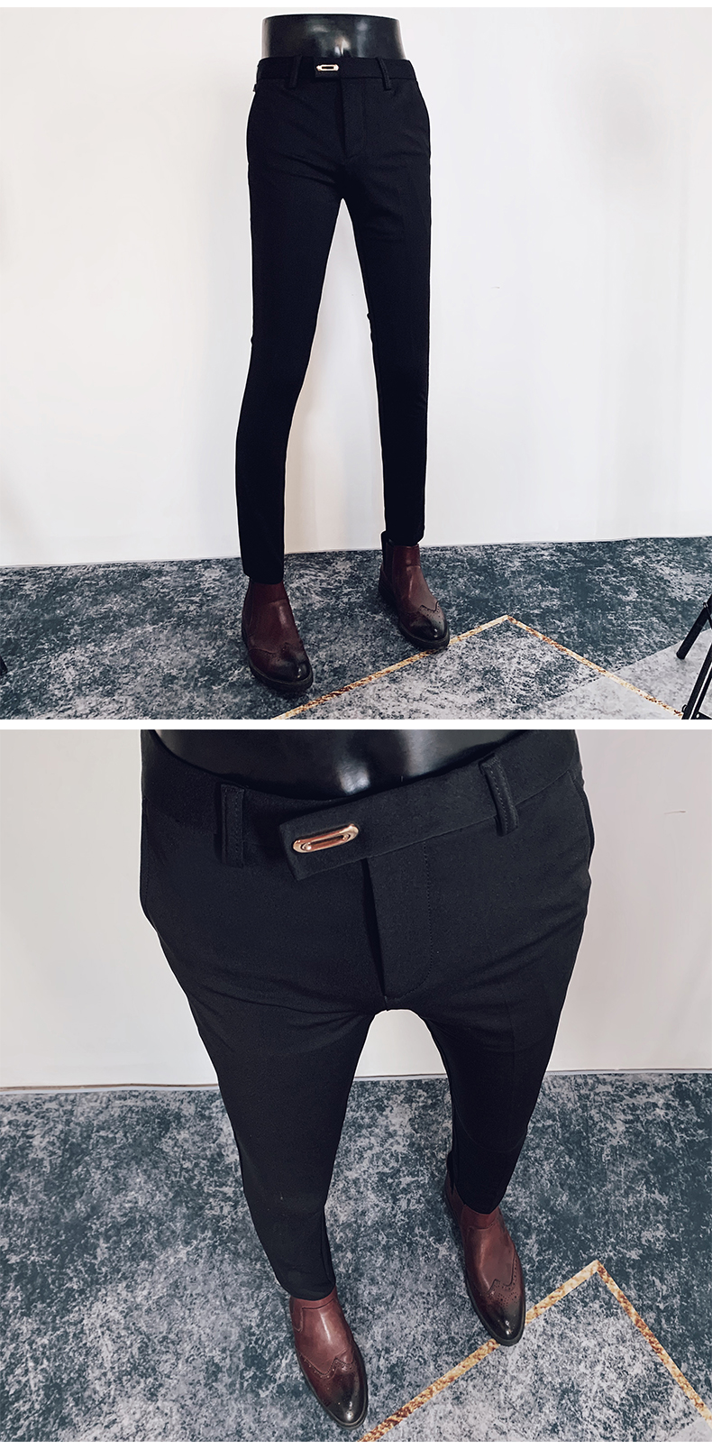 2025 Spring and Summer New Men's Casual Business Dress Pants Fashion Social Solid Wedding Party Suit Pants Slim Fit Suit Pants