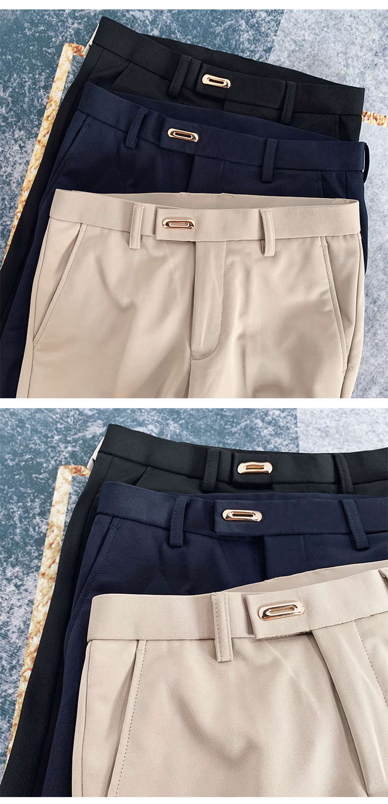 2025 Spring and Summer New Men's Casual Business Dress Pants Fashion Social Solid Wedding Party Suit Pants Slim Fit Suit Pants