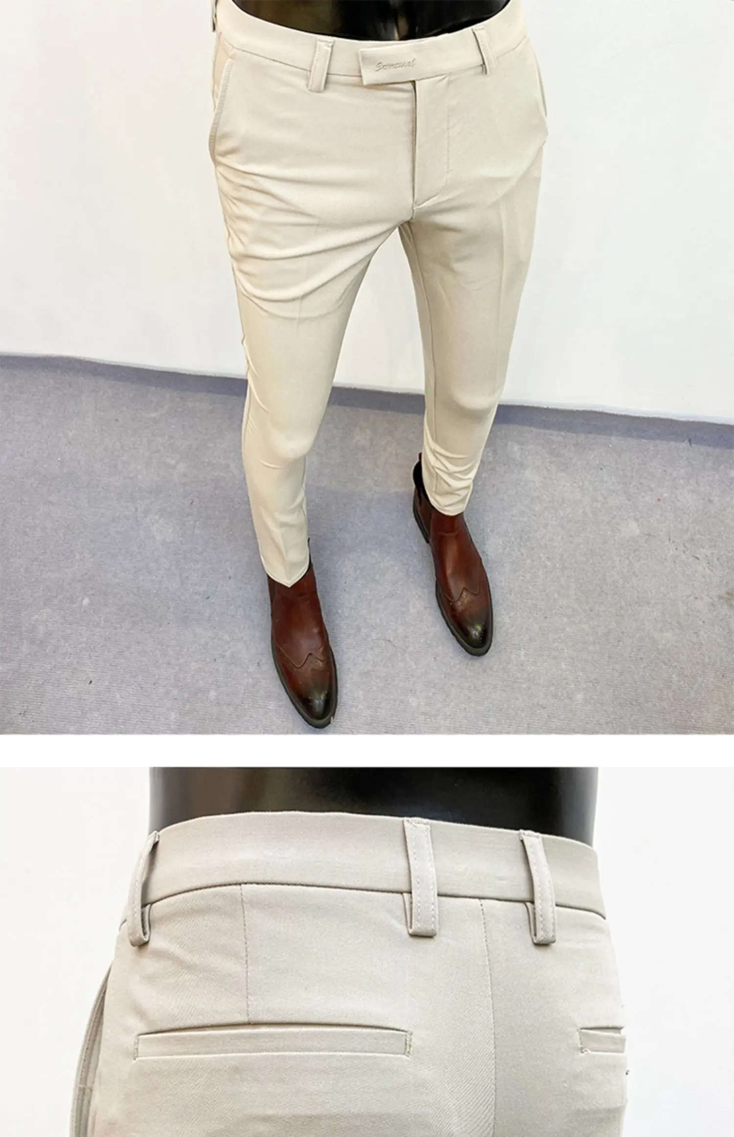 2025 Spring and Summer New Men's Casual Business Dress Pants Fashion Social Solid Wedding Party Suit Pants Slim Fit Suit Pants