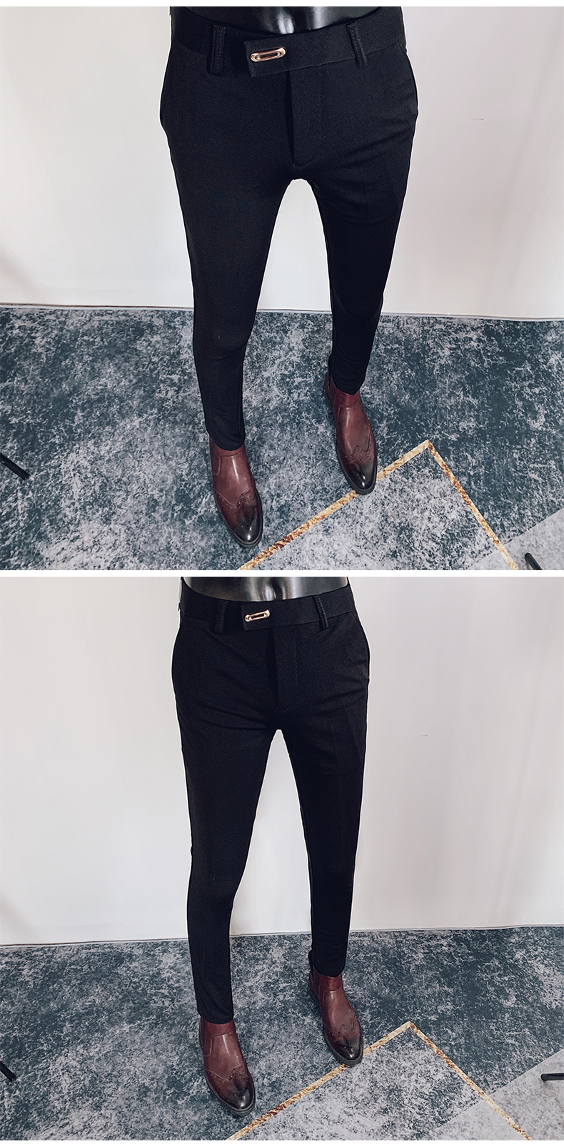 2025 Spring and Summer New Men's Casual Business Dress Pants Fashion Social Solid Wedding Party Suit Pants Slim Fit Suit Pants