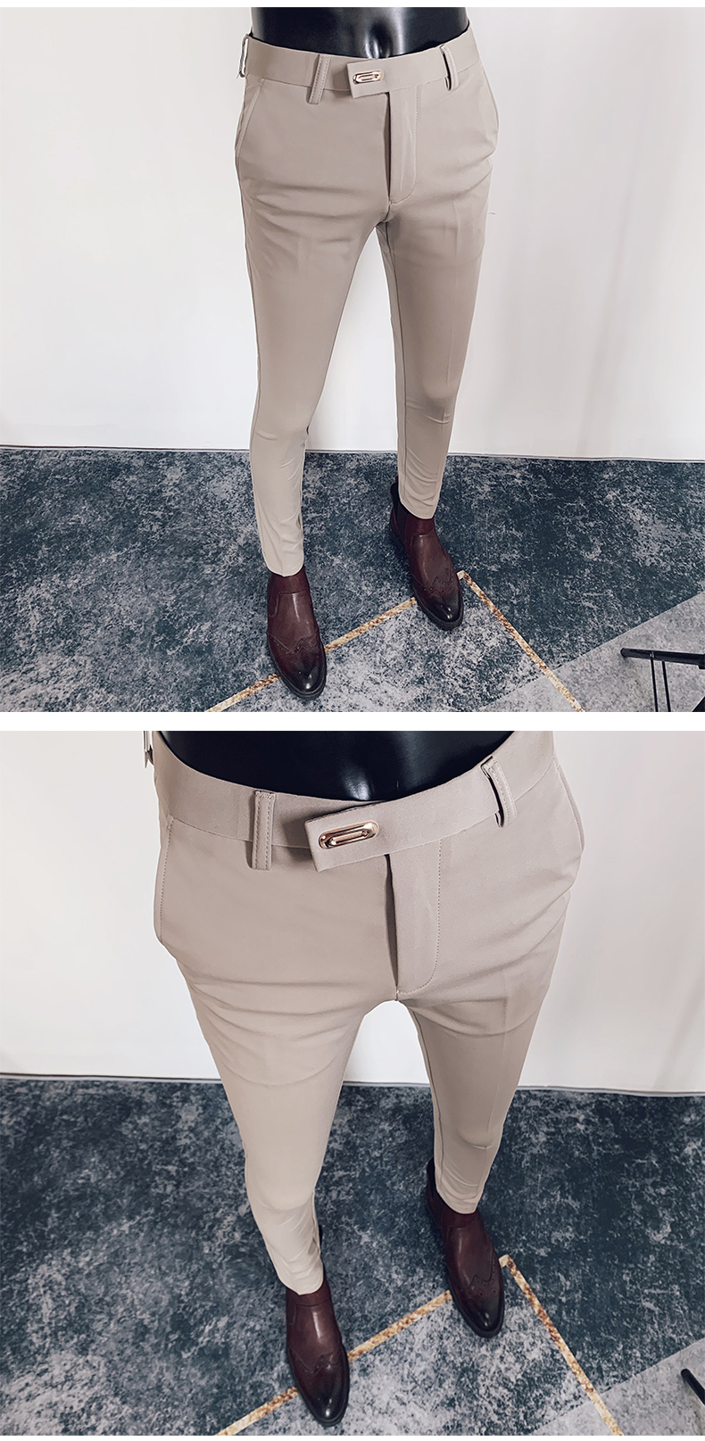 2025 Spring and Summer New Men's Casual Business Dress Pants Fashion Social Solid Wedding Party Suit Pants Slim Fit Suit Pants