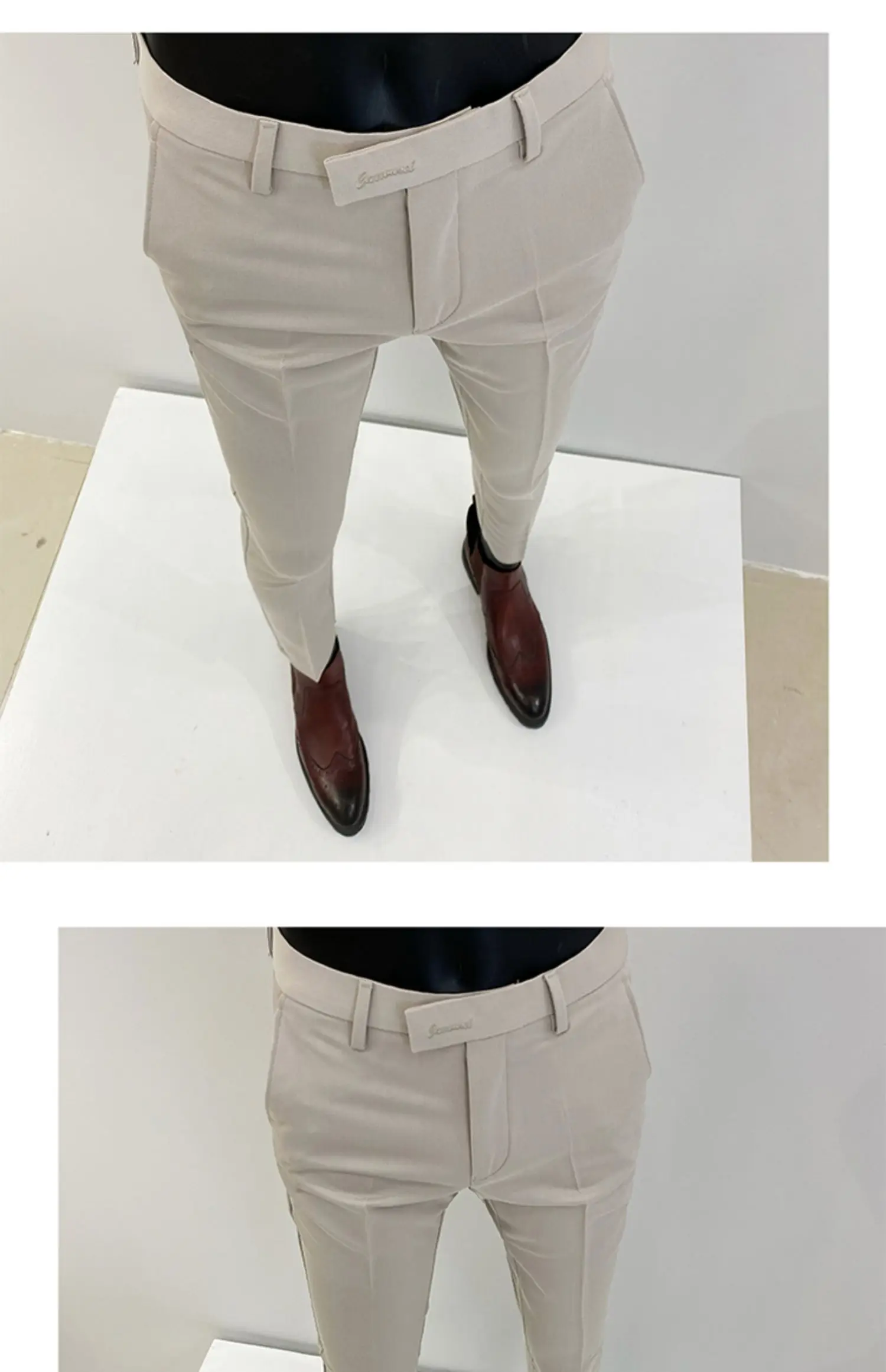 2025 Spring and Summer New Men's Casual Business Dress Pants Fashion Social Solid Wedding Party Suit Pants Slim Fit Suit Pants