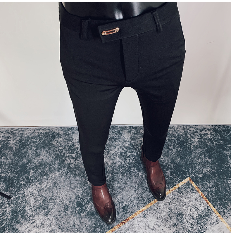 2025 Spring and Summer New Men's Casual Business Dress Pants Fashion Social Solid Wedding Party Suit Pants Slim Fit Suit Pants