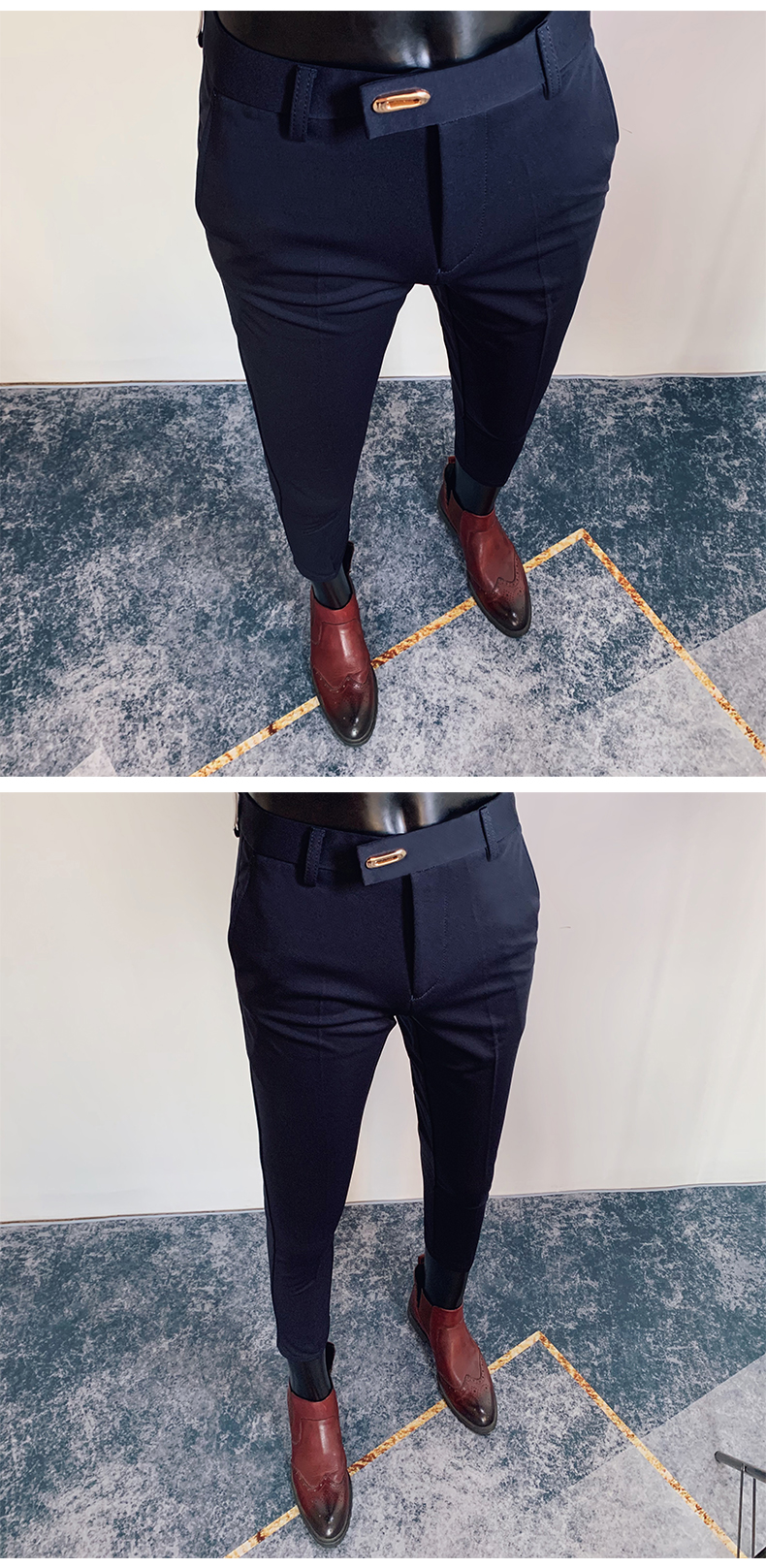 2025 Spring and Summer New Men's Casual Business Dress Pants Fashion Social Solid Wedding Party Suit Pants Slim Fit Suit Pants