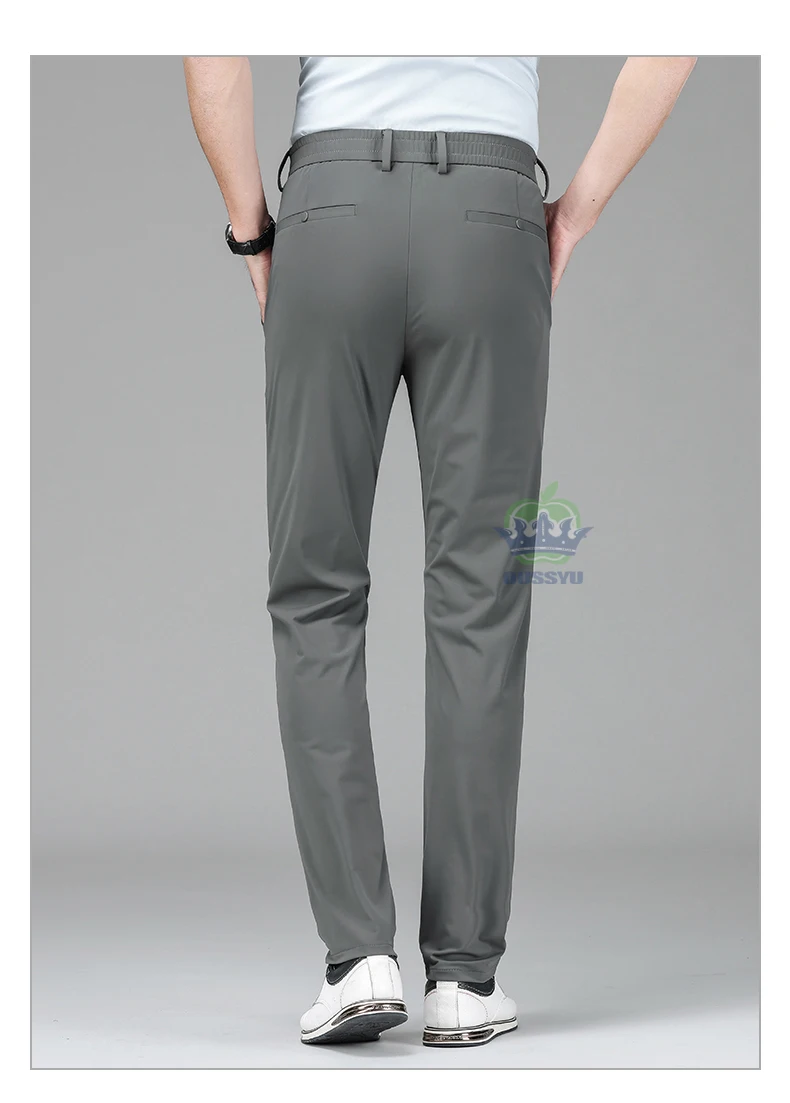 High Quality Summer Ultrathin Ice Silk Business Pants Men Elastic Waist Classic Work Casual Office Formal Trousers Plus Size 40