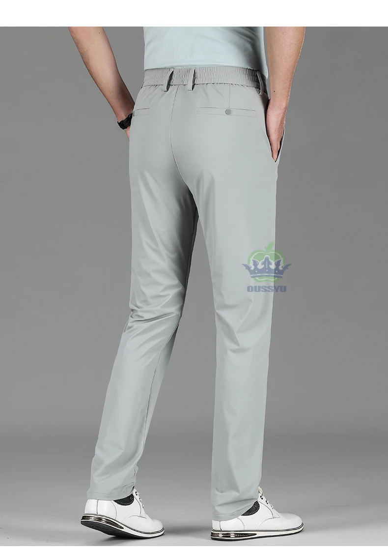 High Quality Summer Ultrathin Ice Silk Business Pants Men Elastic Waist Classic Work Casual Office Formal Trousers Plus Size 40
