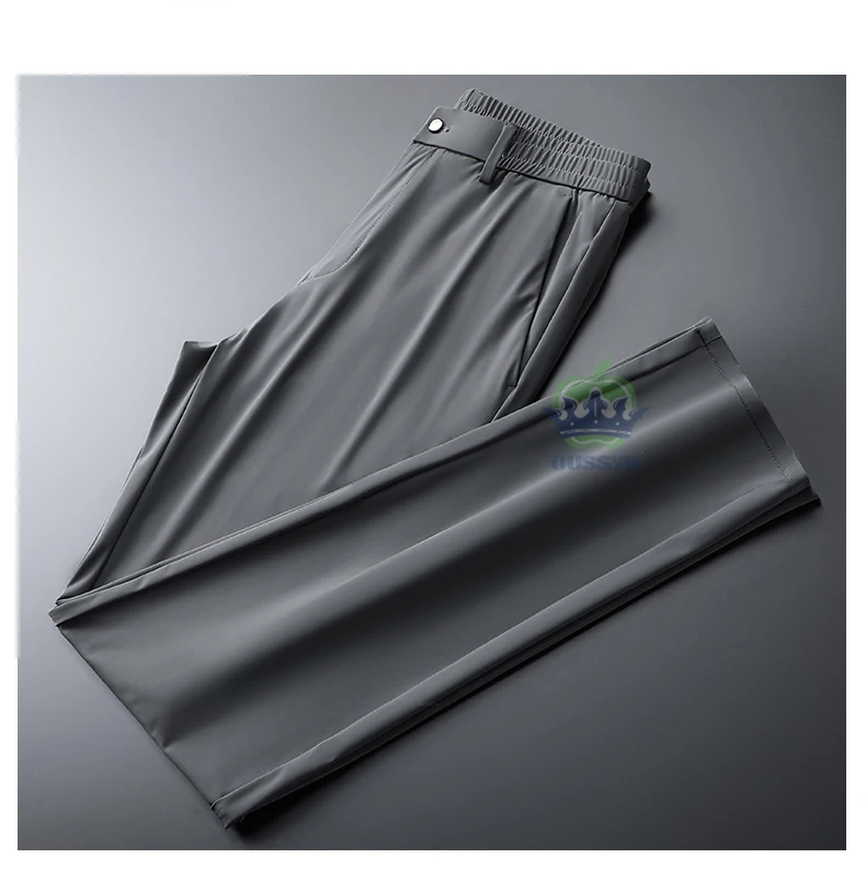 High Quality Summer Ultrathin Ice Silk Business Pants Men Elastic Waist Classic Work Casual Office Formal Trousers Plus Size 40