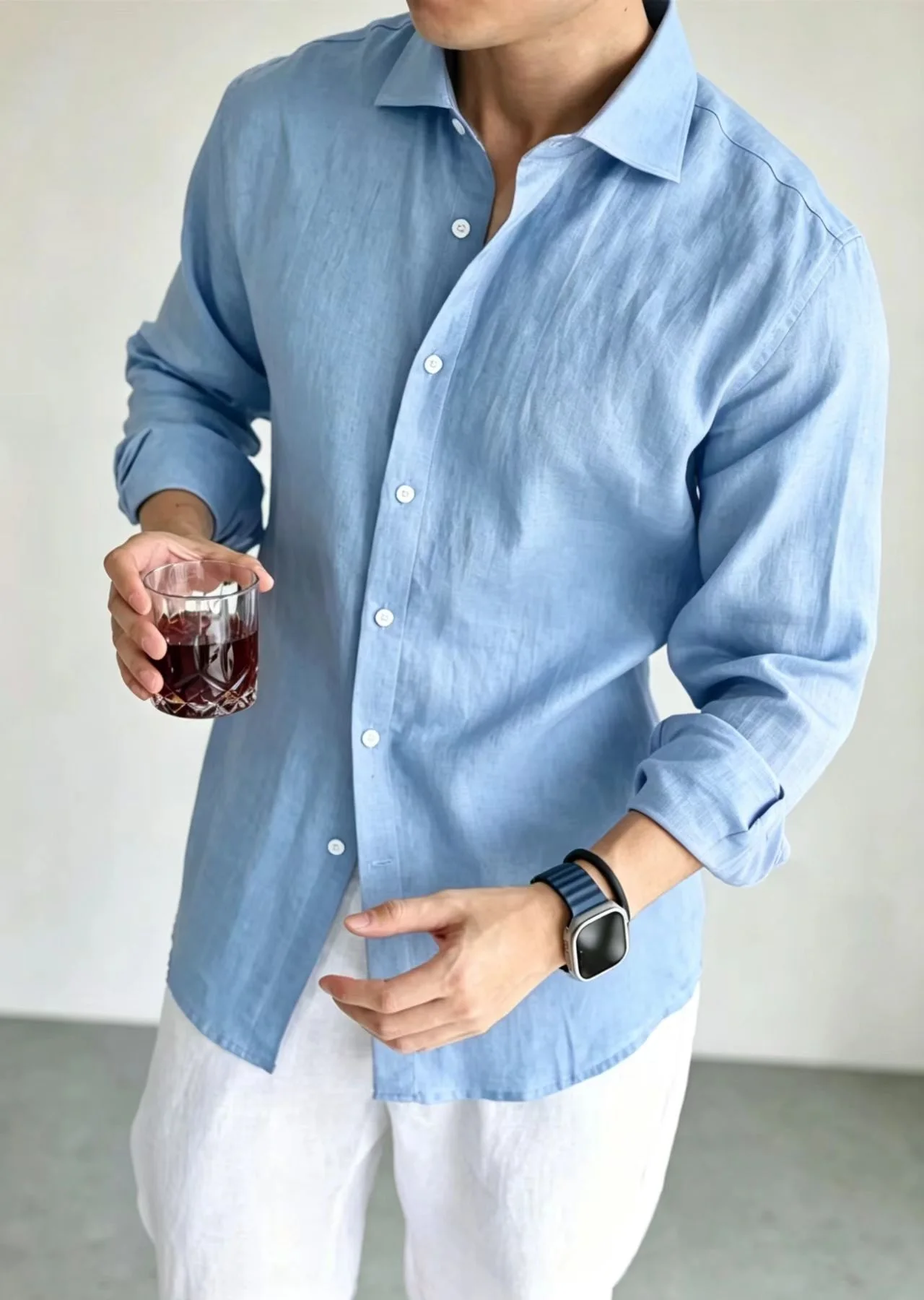 Men's Linen Shirt Cotton Blend Long Sleeve Button Down Casual Loose Fit Summer Breathable Tops Old Money Aesthetic Solid Color