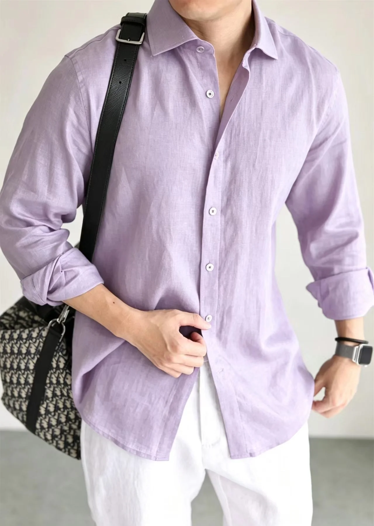 Men's Linen Shirt Cotton Blend Long Sleeve Button Down Casual Loose Fit Summer Breathable Tops Old Money Aesthetic Solid Color