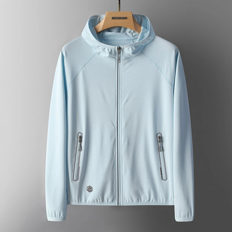 UPF50+ Summer UV Protection Hoodie Unisex Breathable Ice Silk Outdoor Sports Couple's Beach Street Style Lightweight Jacket