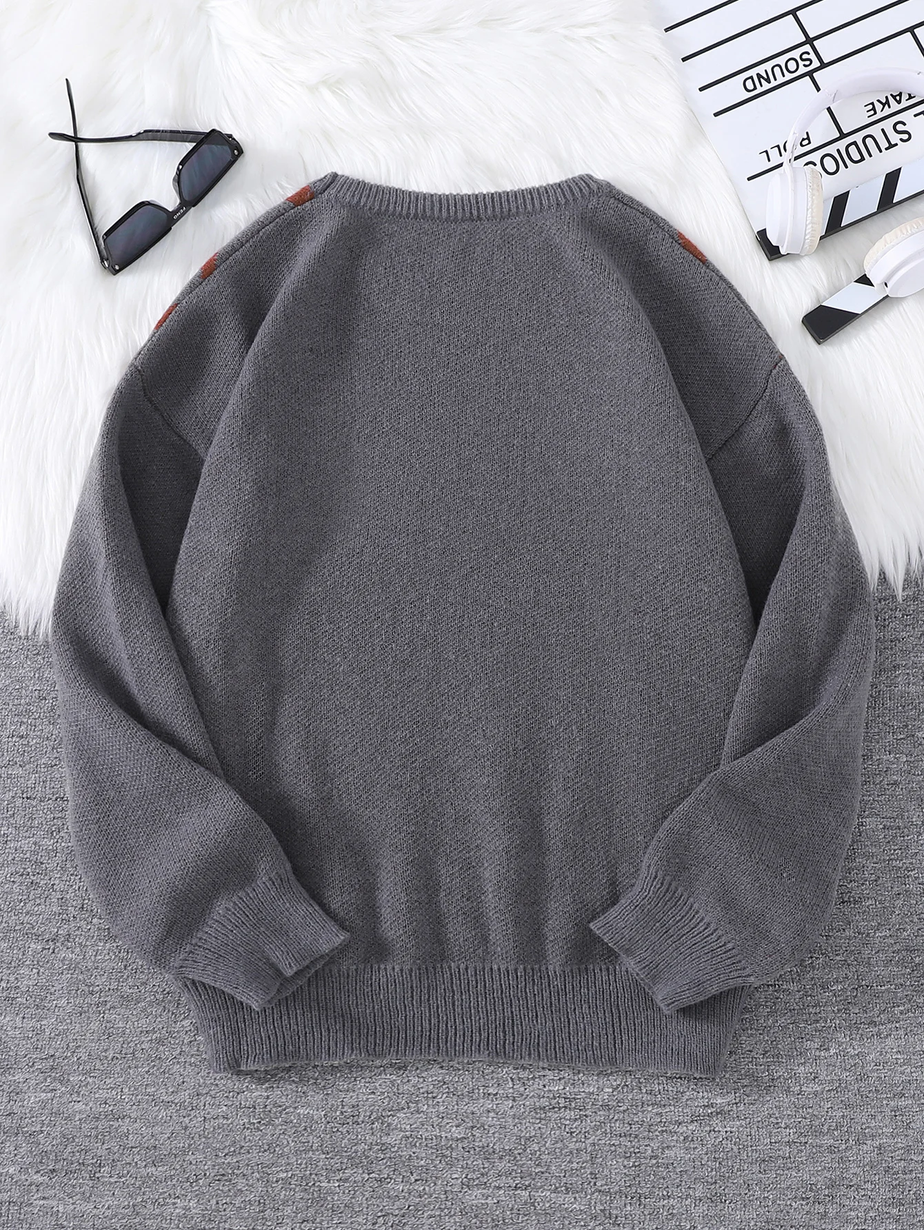 New Popular Autumn and Winter Spider Web Jacquard Pattern Pullover Sweater Casual Round Neck Knitted Men's Pullover