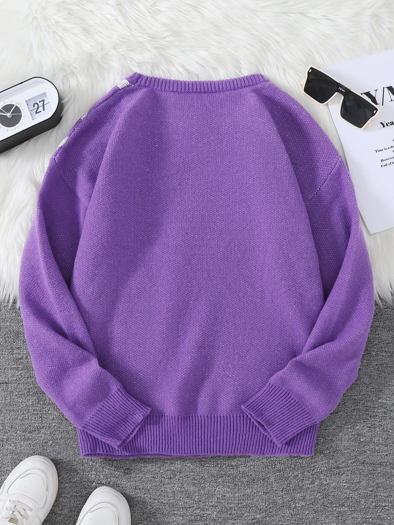 New Popular Autumn and Winter Spider Web Jacquard Pattern Pullover Sweater Casual Round Neck Knitted Men's Pullover