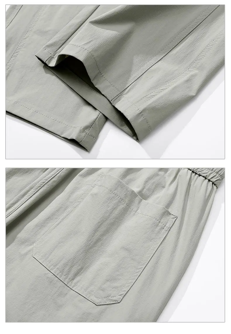 High Quality Summer Thin Men's Straight Tube Loose Ice Silk Wide Leg Casual Pants Breathable Jogging Fitness Baggy Casual Pants
