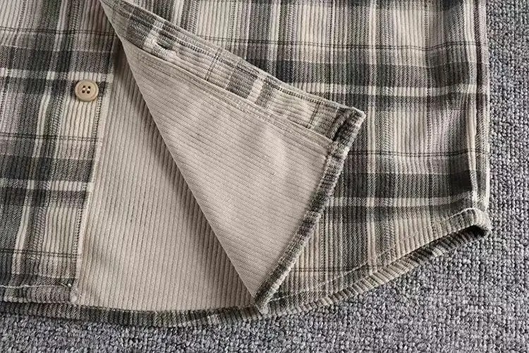 Spring Autumn Men's Plaid Long Sleeve Shirt Japanese Vintage Fashion Comfortable Corduroy Artistic Trendy Classic Shirts Tops