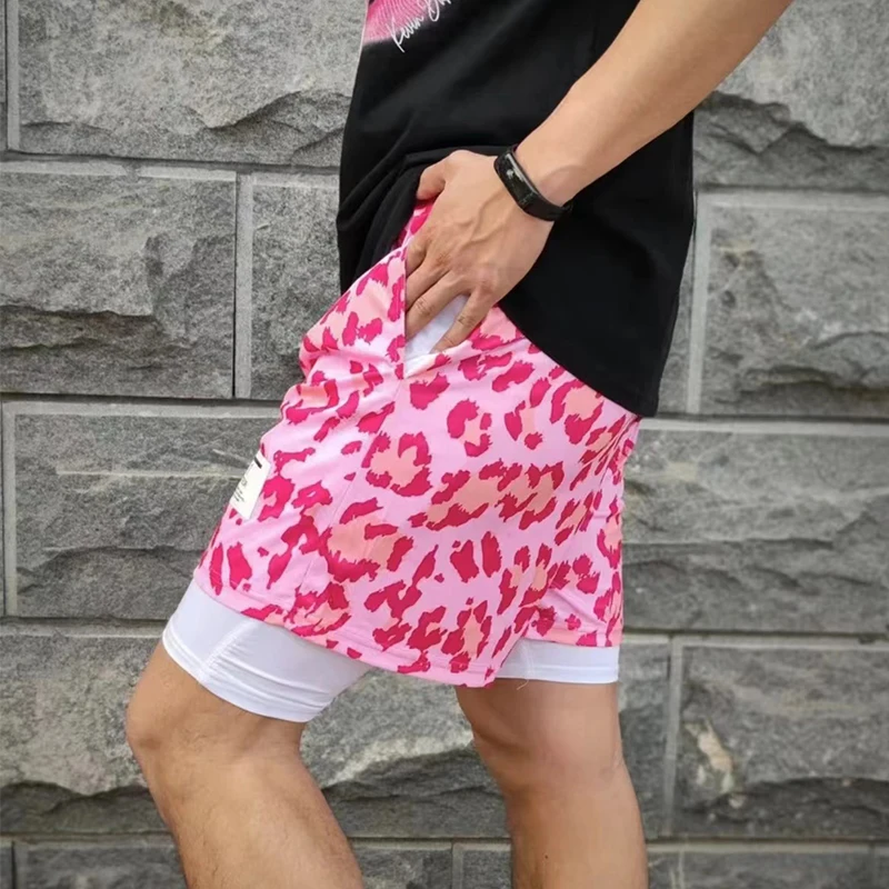 2024 Sport Shorts Heren Sportkleding Dubbeldeks Hardloopshorts 2 In 1 Strandbroek Zomer Gym Fitness Training Jogging Korte Broek