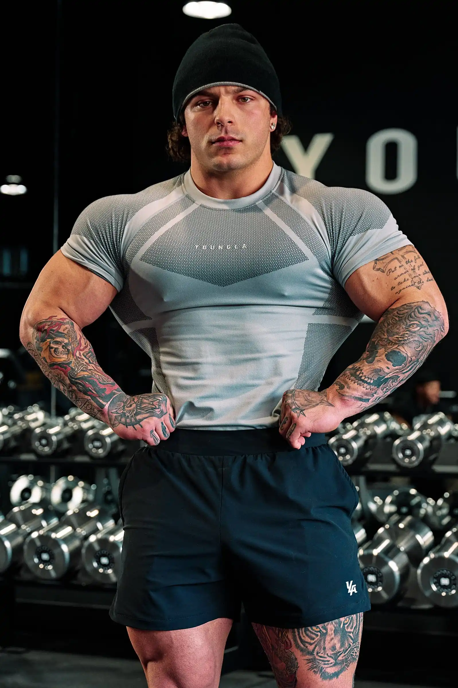 Men Seamless Compression T-shirt Quick Dry Breathable Gym Workout Tee Elastic Slim Fit Fitness Running Short Sleeve Sport Top fo