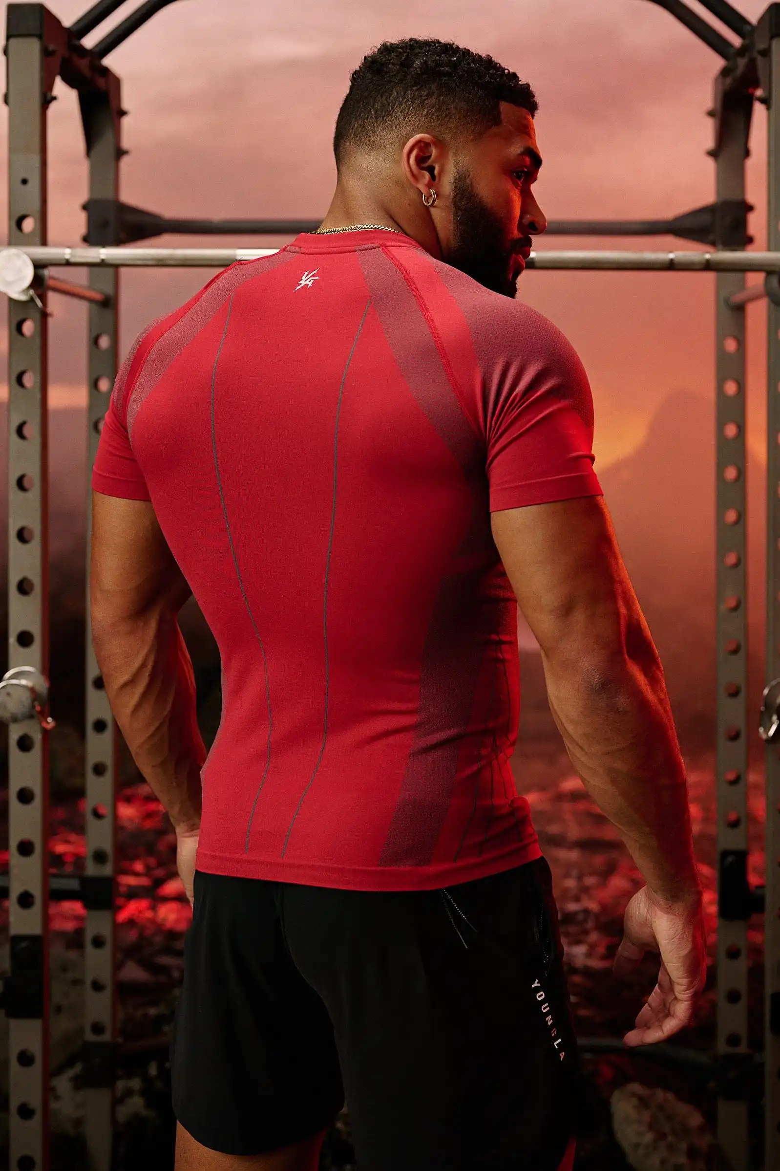 Men Seamless Compression T-shirt Quick Dry Breathable Gym Workout Tee Elastic Slim Fit Fitness Running Short Sleeve Sport Top fo