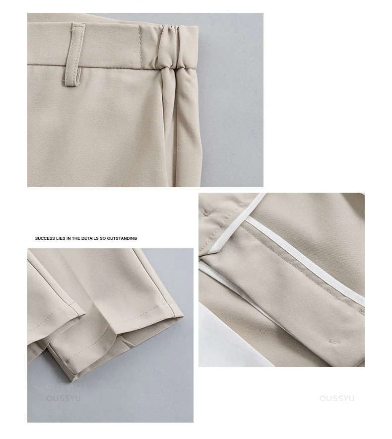 Spring Summer Men's Casual Pants Suit Pant Slim Fit Work Elastic Waist Jogging Business Trousers Male Black Plus Size 40 42
