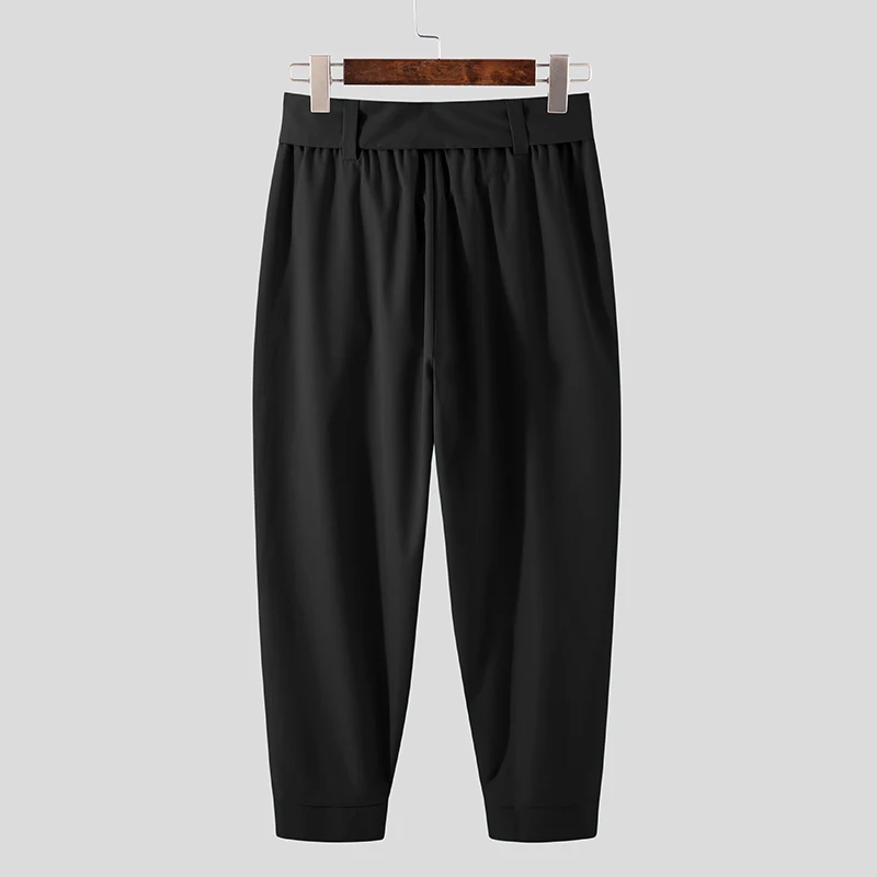 Spring Men Belt Baggy Pants Casual Streetwear Premium Quality Solid Color Oversized Joggers Fashion Harem Pants 2026 New S-3XL