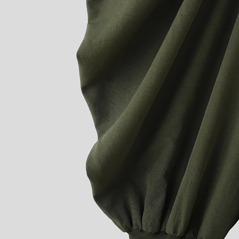 INCERUN Men Pants Solid Color Drawstring Joggers Casual Male Harem Pants Streetwear Loose Fashion Leisure Trousers Men S-5XL