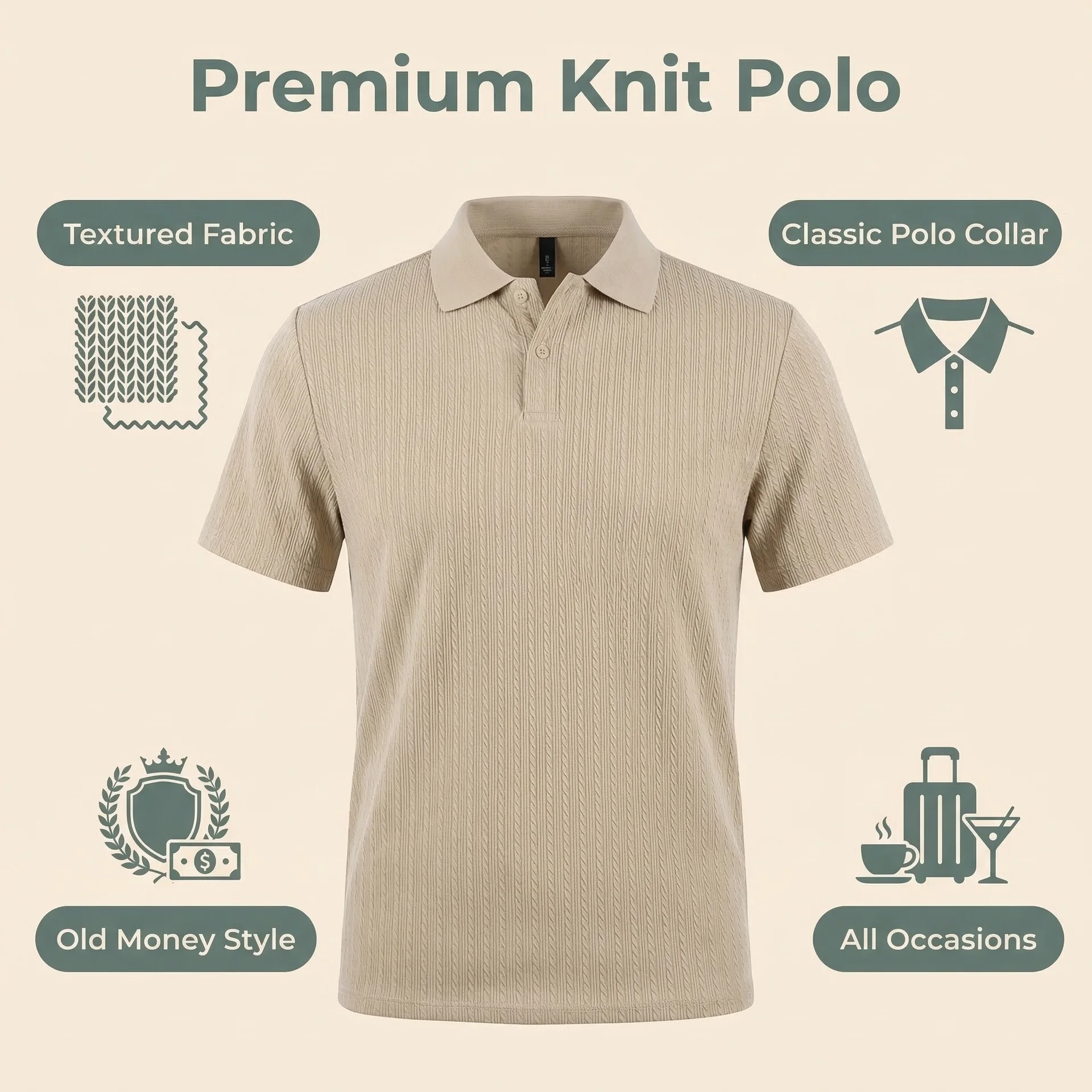 European and American Summer Men's Casual Loose Knit Jacquard In-Stock Buttoned Short-Sleeve Polo Shirt for Men