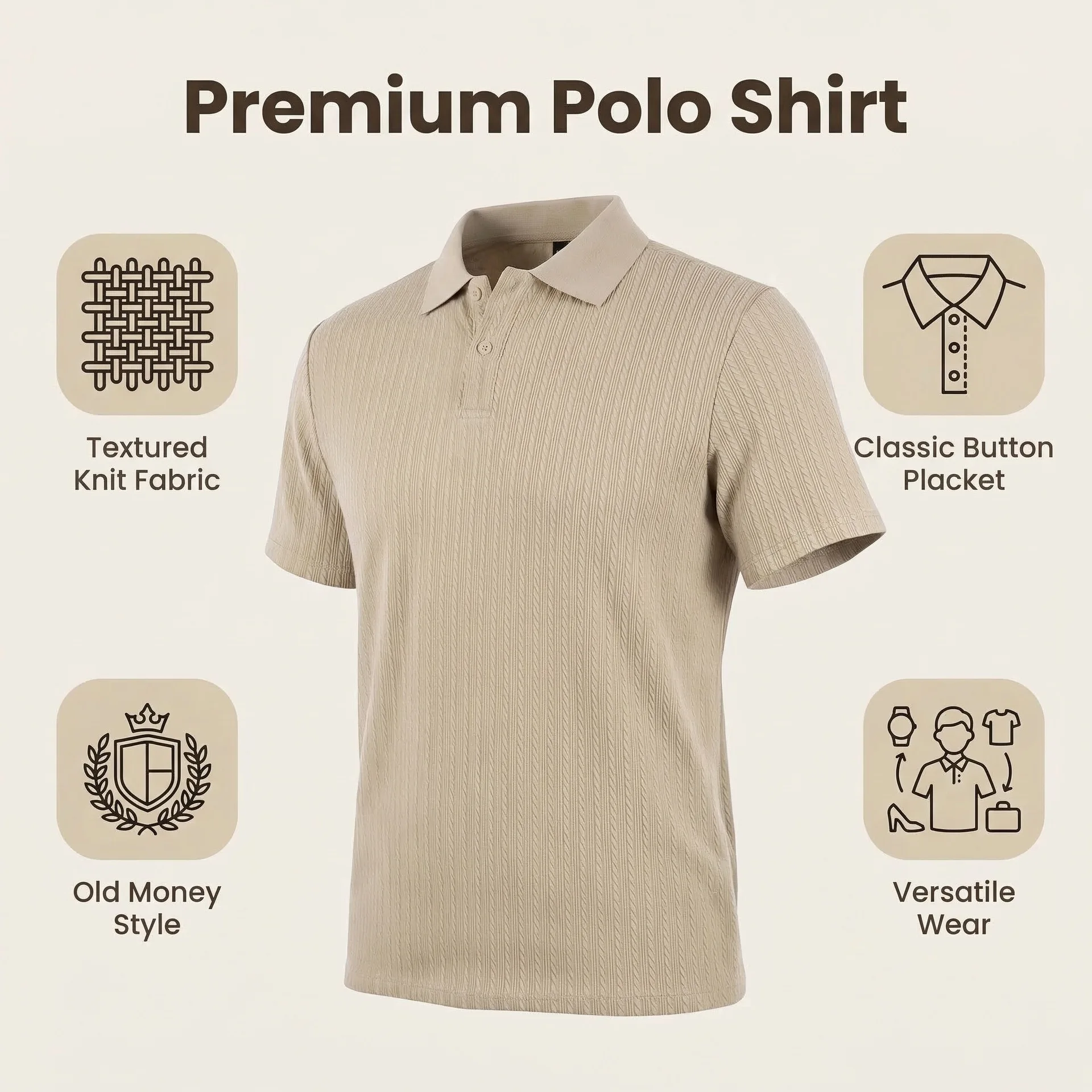 European and American Summer Men's Casual Loose Knit Jacquard In-Stock Buttoned Short-Sleeve Polo Shirt for Men