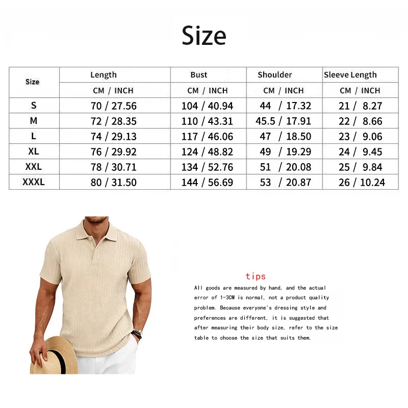 European and American Summer Men's Casual Loose Knit Jacquard In-Stock Buttoned Short-Sleeve Polo Shirt for Men