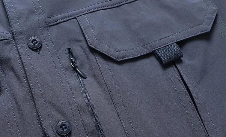 Men Outdoor Short Sleeves Thin Breathable Comfortable Cargo Shirts New Summer Male Multi Pockets Mountaineering Tooling Shirts