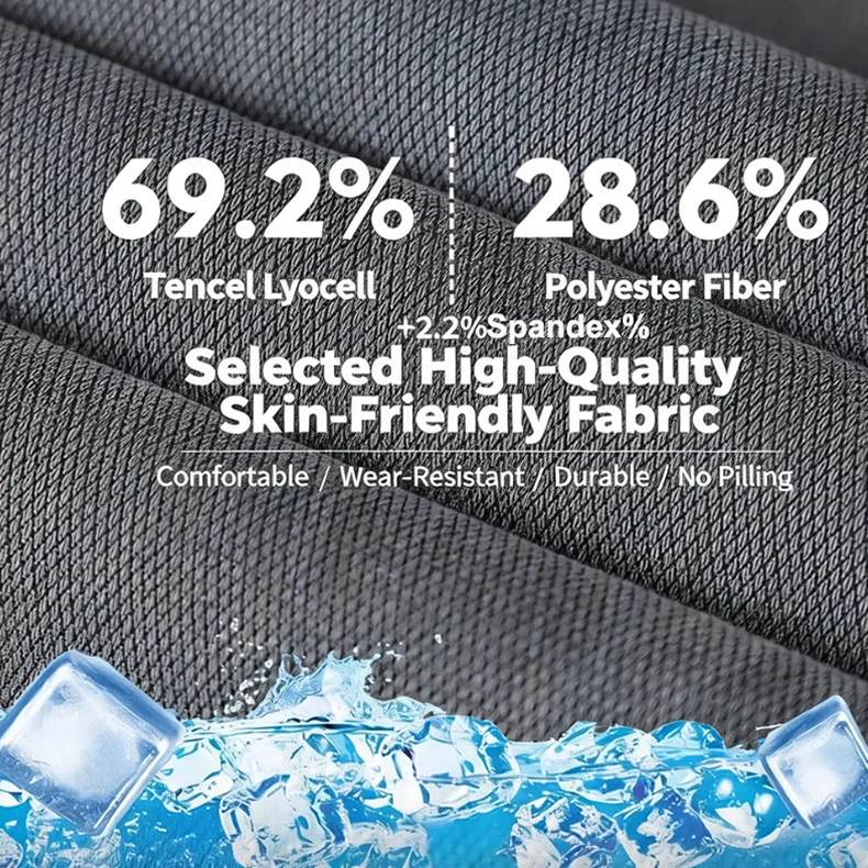 Men's Summer Soft Lyocell Fabric Jeans Thin Loose Straight Denim Pants Drawstring Elastic Waist Casual Trousers Plus Size M-5XL