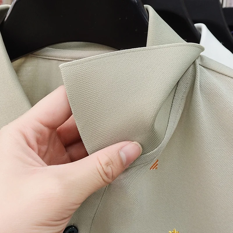 High Quality Man Summer Short-Sleeved Polo Shirt Lapel Button Multi-pattern Puppy Embroidery Ventilate Business Casual Men'sWear