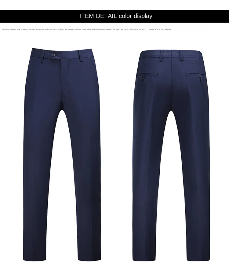 Men Dress Pants Solid Color Slim Fit Business Casual Office Wedding Formal Trousers High Quality Men Clothing Suit Pants 29-40