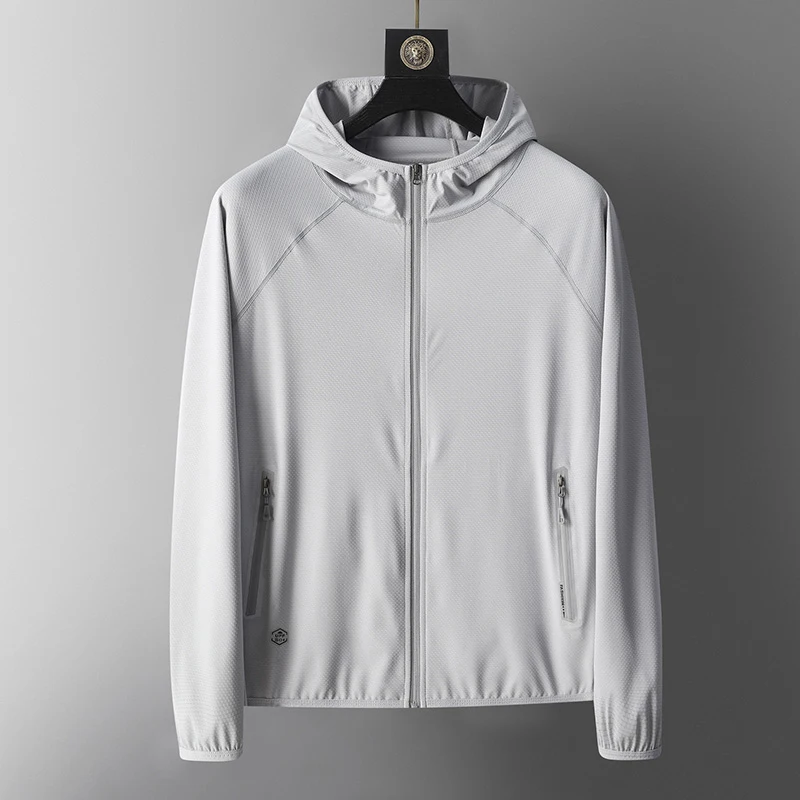 UV Protection UPF50+ Hoodie Jacket Couple's Ice Silk Summer Unisex Breathable Outdoor Sports Beach Street Lightweight Jacket