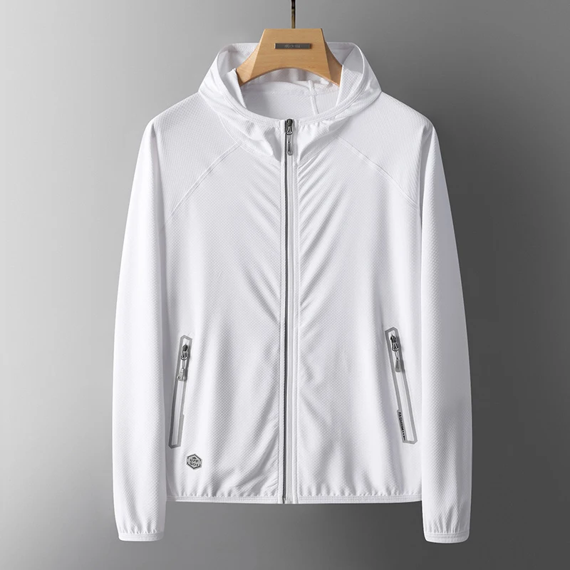UV Protection UPF50+ Hoodie Jacket Couple's Ice Silk Summer Unisex Breathable Outdoor Sports Beach Street Lightweight Jacket
