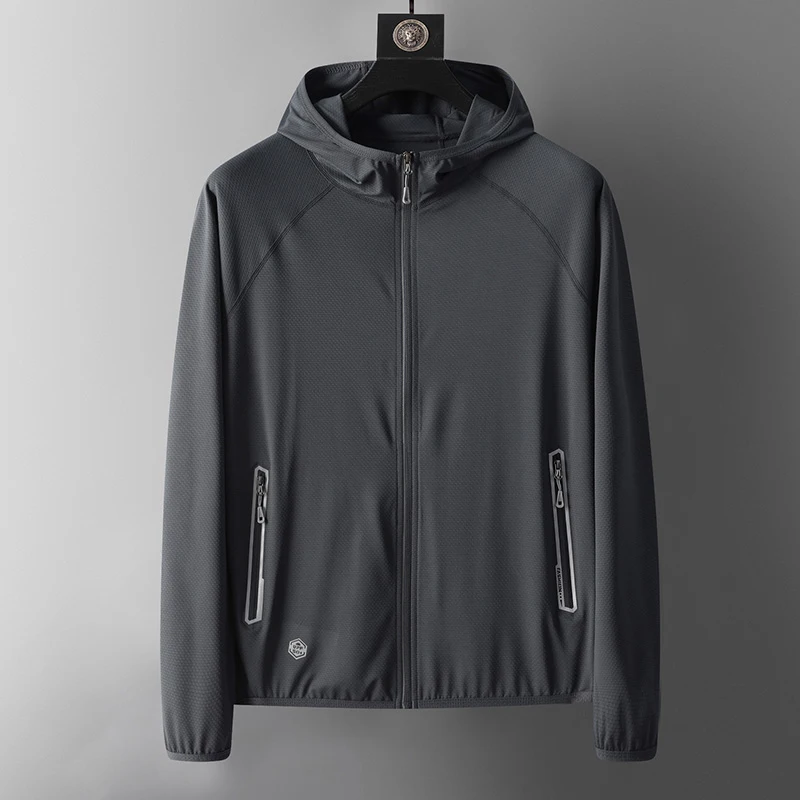 UV Protection UPF50+ Hoodie Jacket Couple's Ice Silk Summer Unisex Breathable Outdoor Sports Beach Street Lightweight Jacket