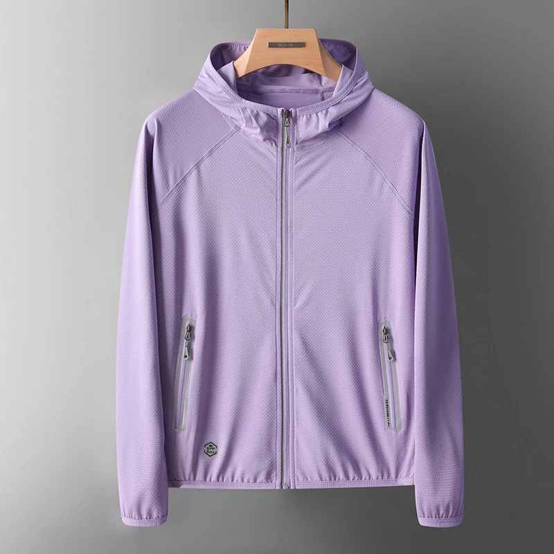 UV Protection UPF50+ Hoodie Jacket Couple's Ice Silk Summer Unisex Breathable Outdoor Sports Beach Street Lightweight Jacket