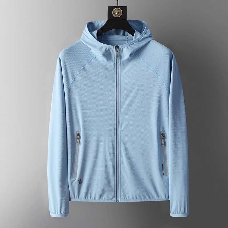 UV Protection UPF50+ Hoodie Jacket Couple's Ice Silk Summer Unisex Breathable Outdoor Sports Beach Street Lightweight Jacket